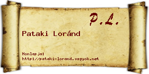 Pataki Loránd névjegykártya