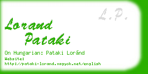 lorand pataki business card